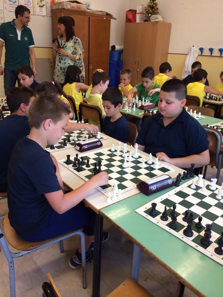 partita con gli scacchi con gli alunni